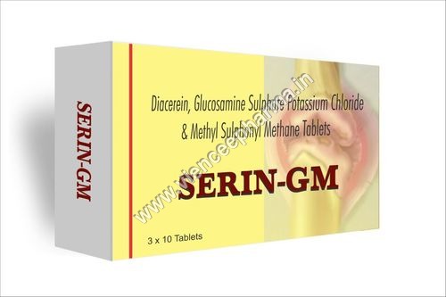डायसेरिन, ग्लूकोसामाइन सल्फेट पोटेशियम क्लोराइड और मिथाइल सल्फोनील मीथेन टैबलेट