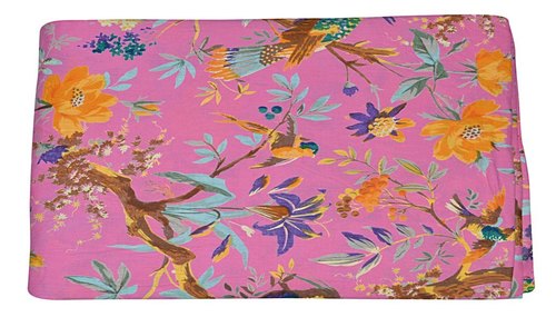 Multi Floral & Bird Printed 100% Cotton Fabric