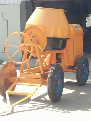 Reversible Concrete Mixer - Steel, 8x5x5 ft Dimensions, Yellow Color | 300 Ltr Capacity, 5.0 HP Motor Power, 850 kg Weight, 24 RPM Lifting Speed