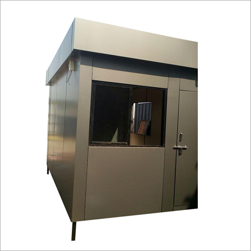 Portable Security Guard Cabin - Steel, 8ft x 8ft, Grey | Galvanized Roof, Double Lock Door, Tempered Glass Windows, Fiberglass Insulation