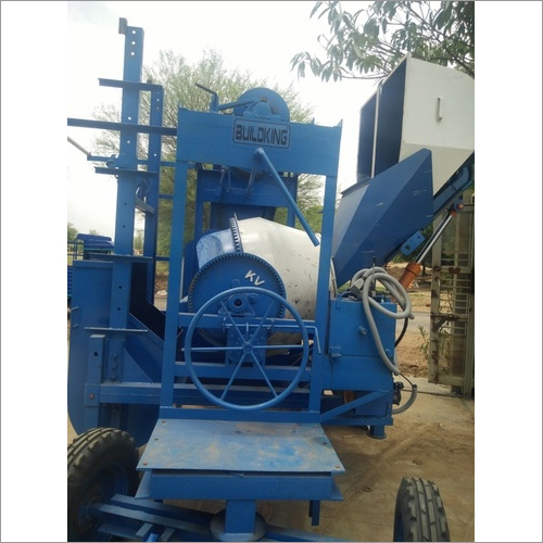 Digital Hydraulic Hopper Concrete Mixer With Lift - Color: Blue