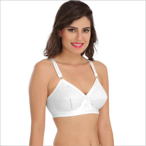 White Color Full Cup Minimiser Bra - 100% Cotton, Various Sizes | Soft, Skin-friendly Fabric, Comfortable Straps, Ideal For Button-down Blouses