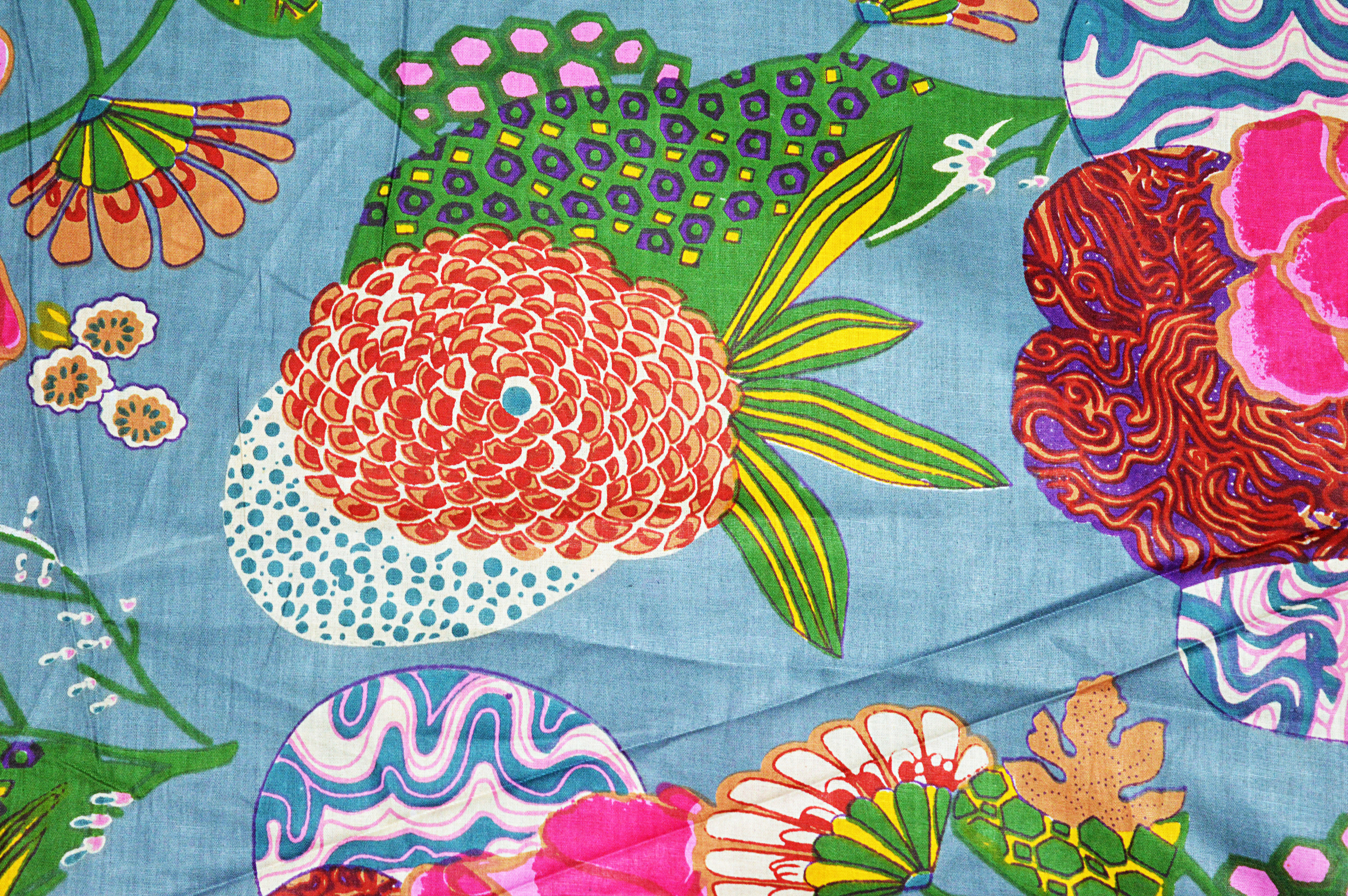 Multi Color Floral & Fruit Design Printed 44 Inch Wide Running Fabric