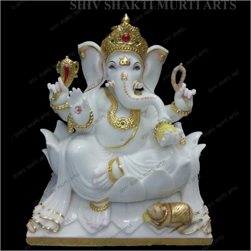 डिजाइनर संगमरमर भगवान गणेश की मूर्ति