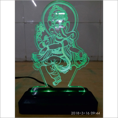 3d Led गणेश मूर्ति स्टैंड के साथ