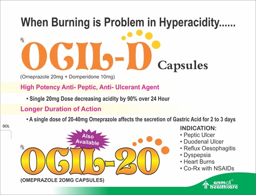 Omeprazole - 20mg, Domperidone - 10mg | Soft Gelatin Capsules for Enhanced Digestion Support