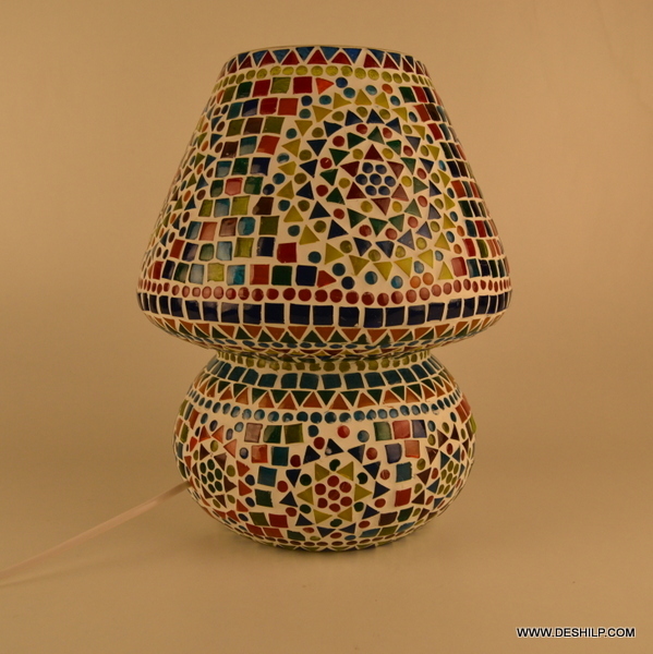 Multicolor Decor Mosaic Multi Color Glass Table Lamp