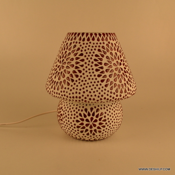 Handmade Red Color Glass Mosaic Table Lamp