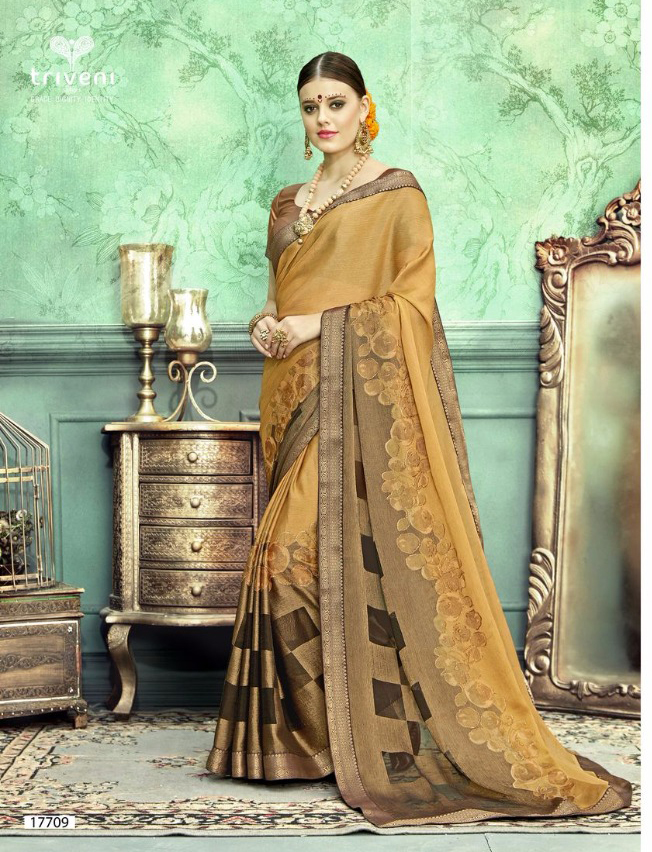 Stylish Chiffon Brasso Saree