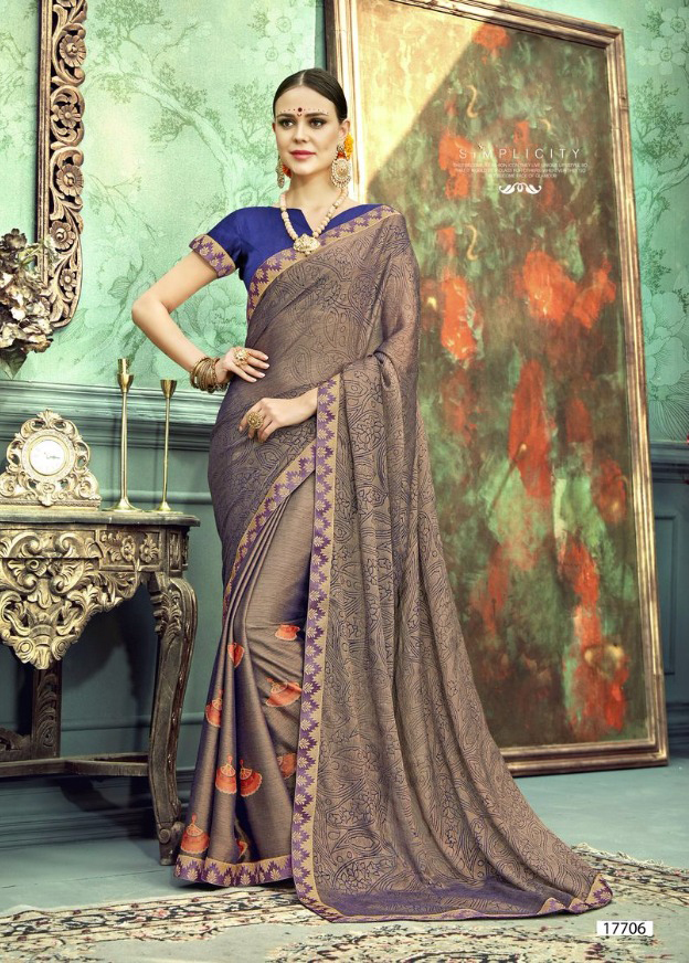 Stylish Chiffon Brasso Saree