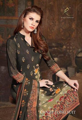 Rakhi Fashions - Cotton Top & Bottom with Chiffon Dupatta | XXL, Printed, Full Sleeves, Washable, Warranty Included