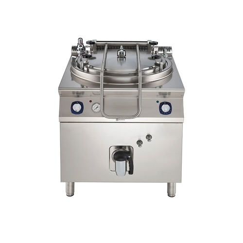 Electric Boiling Pan - 150 Liters, Stainless Steel 316 AISI, 21.5 kW Power | Indirect Heating, Autoclave Design, Safety Thermostat, Ergonomic Discharge System