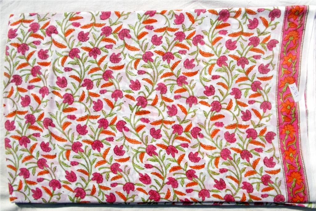 5 Yard Hand Block Print 100% Cotton Fabric Design