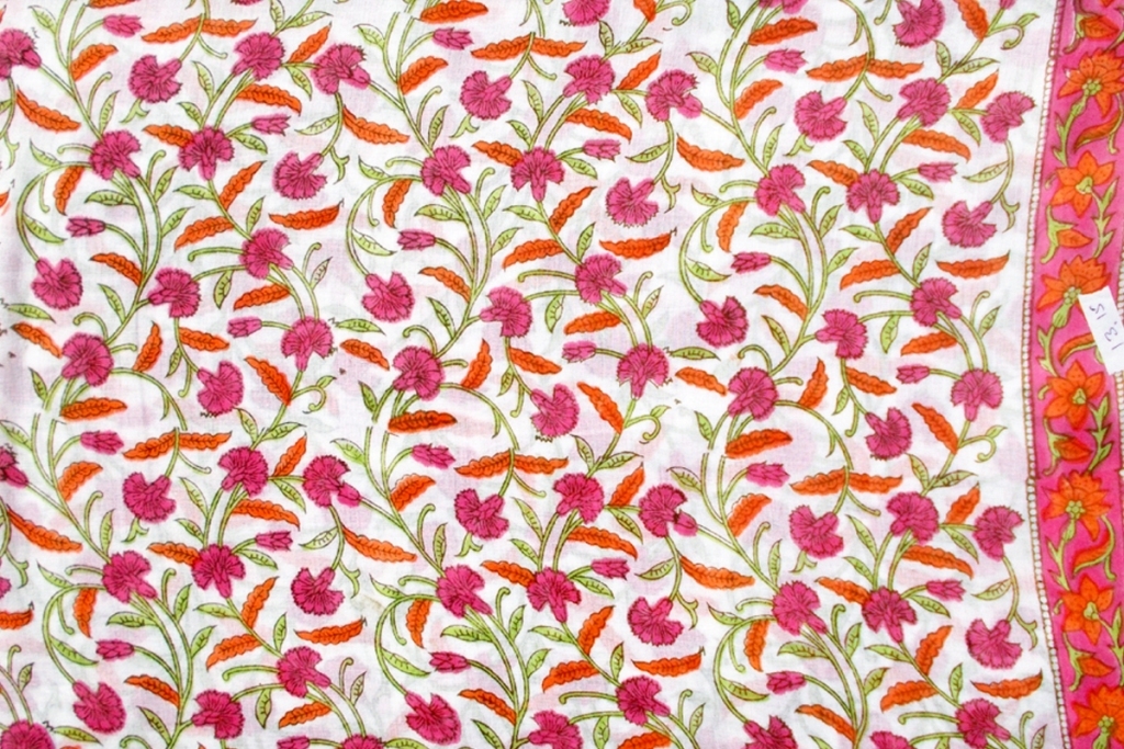 5 Yard Hand Block Print 100% Cotton Fabric Design