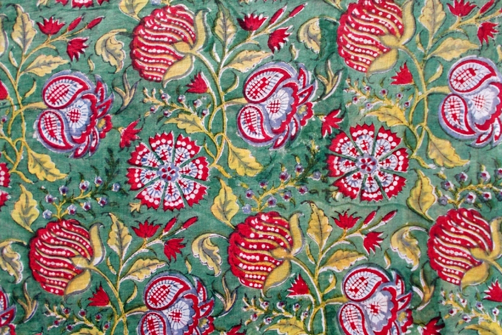 5 Yard Hand Block Print 100% Cotton Fabric Design