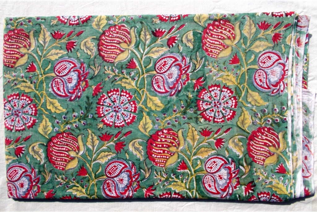 5 Yard Hand Block Print 100% Cotton Fabric Design