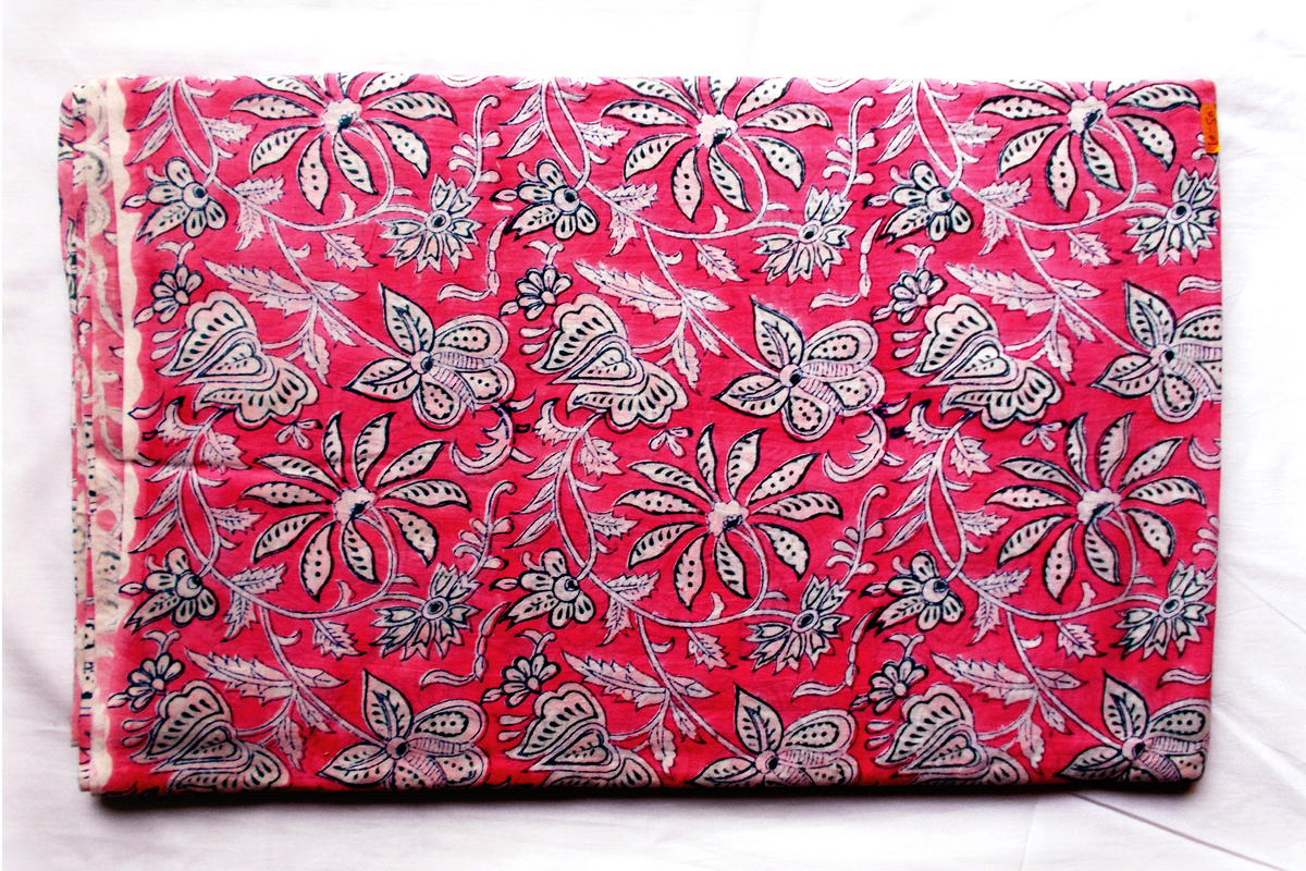 5 Yard Hand Block Print 100% Cotton Fabric Design