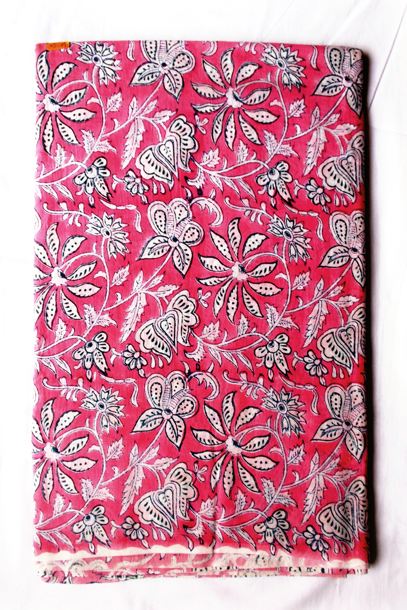 5 Yard Hand Block Print 100% Cotton Fabric Design
