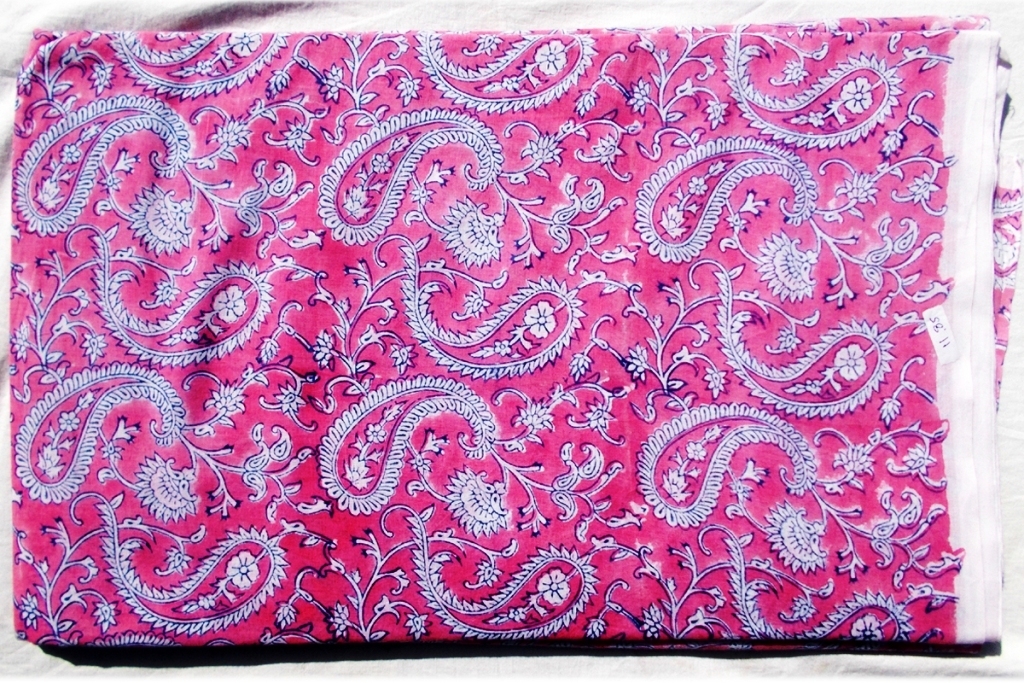 5 Yard Hand Block Print 100% Cotton Fabric Design