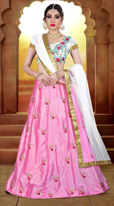 A Designer Heavy Embroidered And Handwork Bride Mulbarry Lehenga