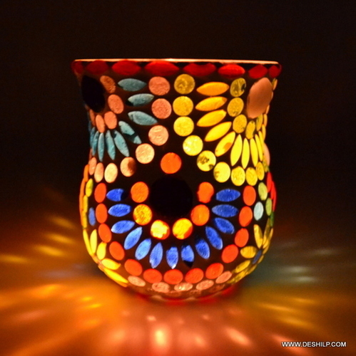 DECOR SHAPE GLASS MOSAIC VOTIVE