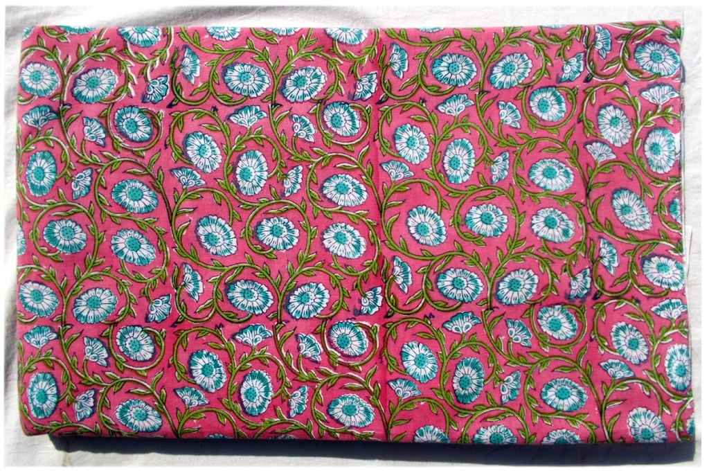 5 Yard Hand Block Print 100% Cotton Fabric Design