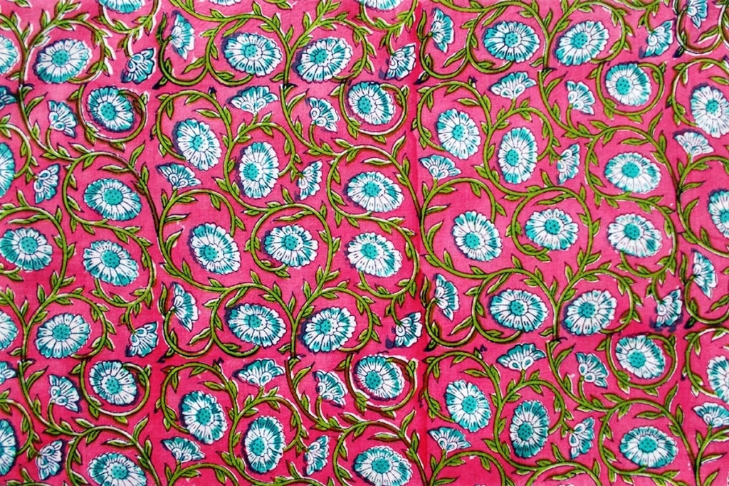 5 Yard Hand Block Print 100% Cotton Fabric Design
