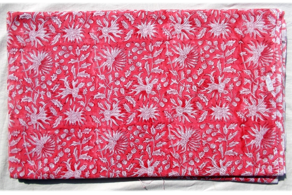 5 Yard Hand Block Print 100% Cotton Fabric Design
