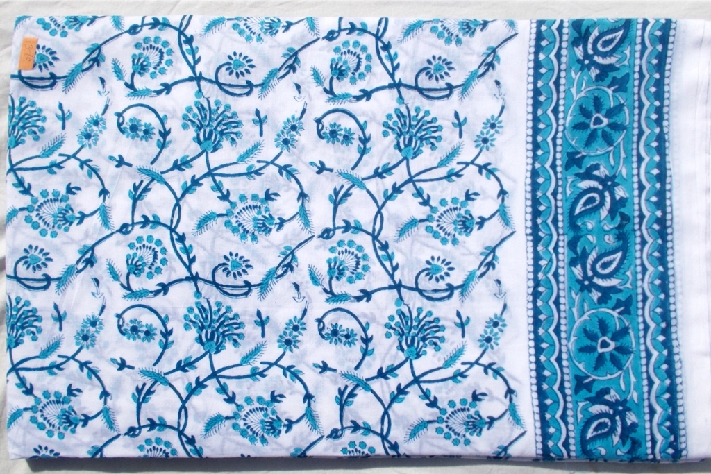 5 Yard Hand Block Print 100% Cotton Fabric Design
