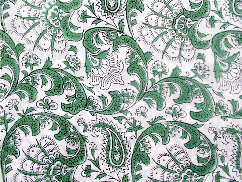 ग्रीन प्रिंट 100% कॉटन फ़ैब्रिक डिज़ाइन