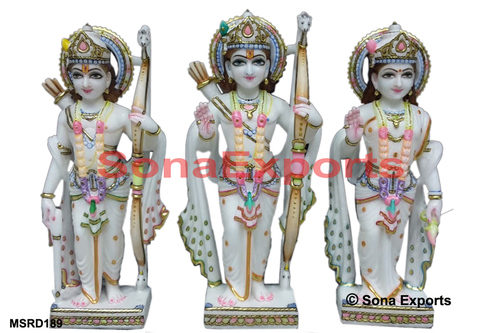 संगमरमर की सफेद राम दरबार की मूर्ति