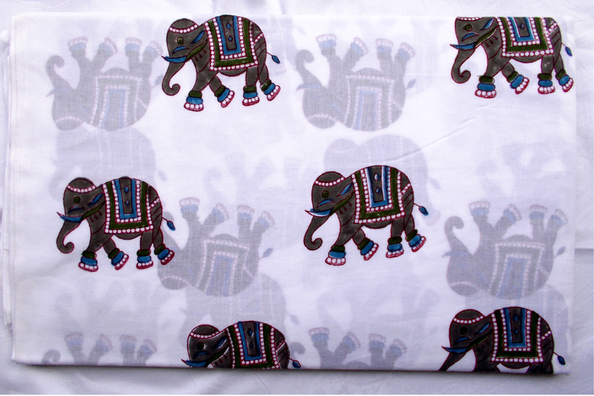 Elephant Hand Block Print Design