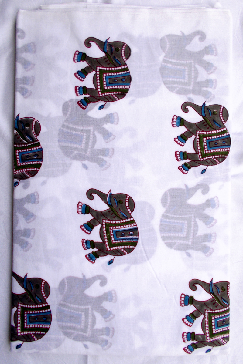 Elephant Hand Block Print Design