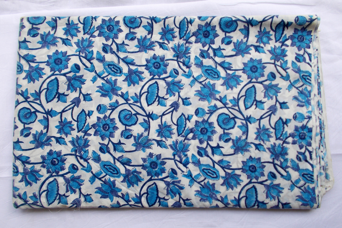 Blue Pattern Fabric Design