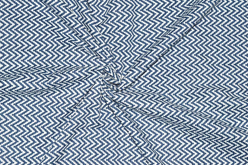 Blue Small Flower Printed Dressmaking Running Fabric