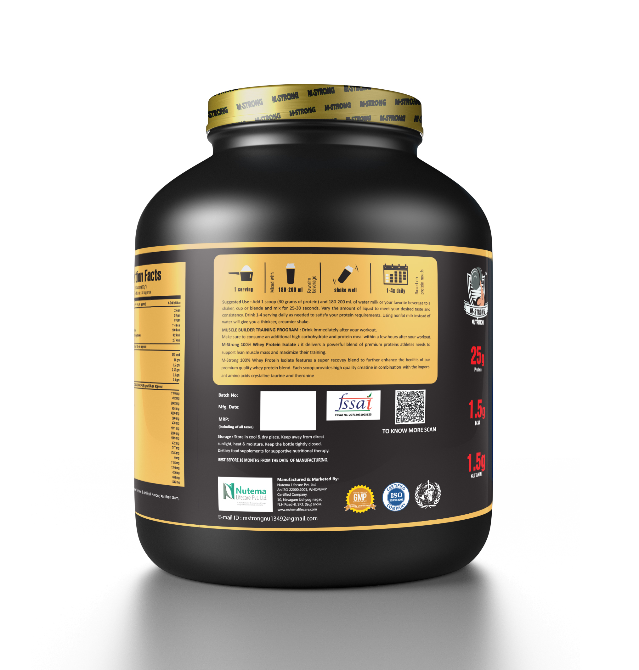 Whey Protein Isolate Dosage Form: Powder