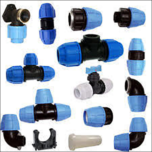 MDPE Pipe Fitting - Round Shape, Blue and Black Color | Ideal for Pipe Applications