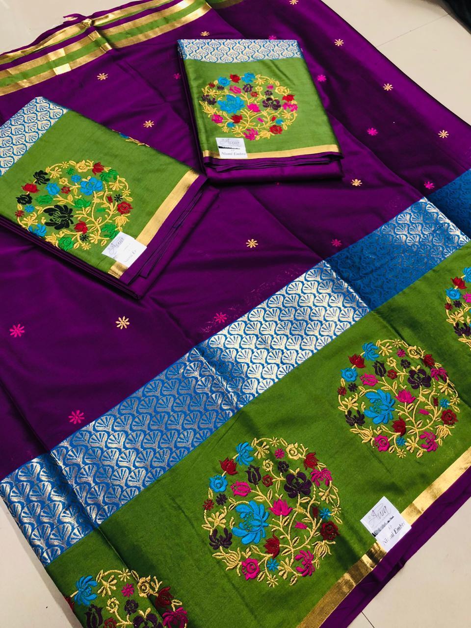 Multi Silk Work Saree