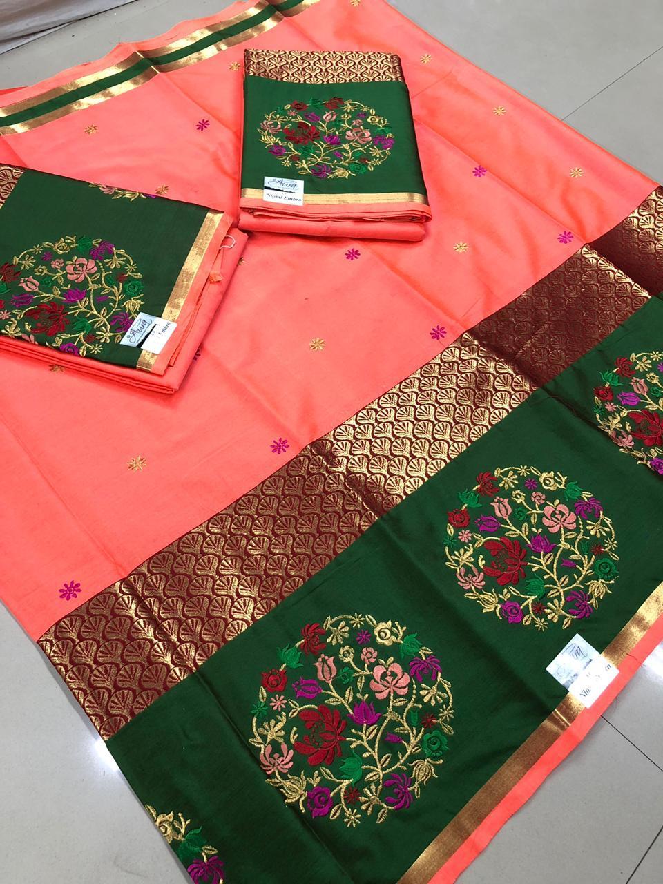 Multi Silk Work Saree