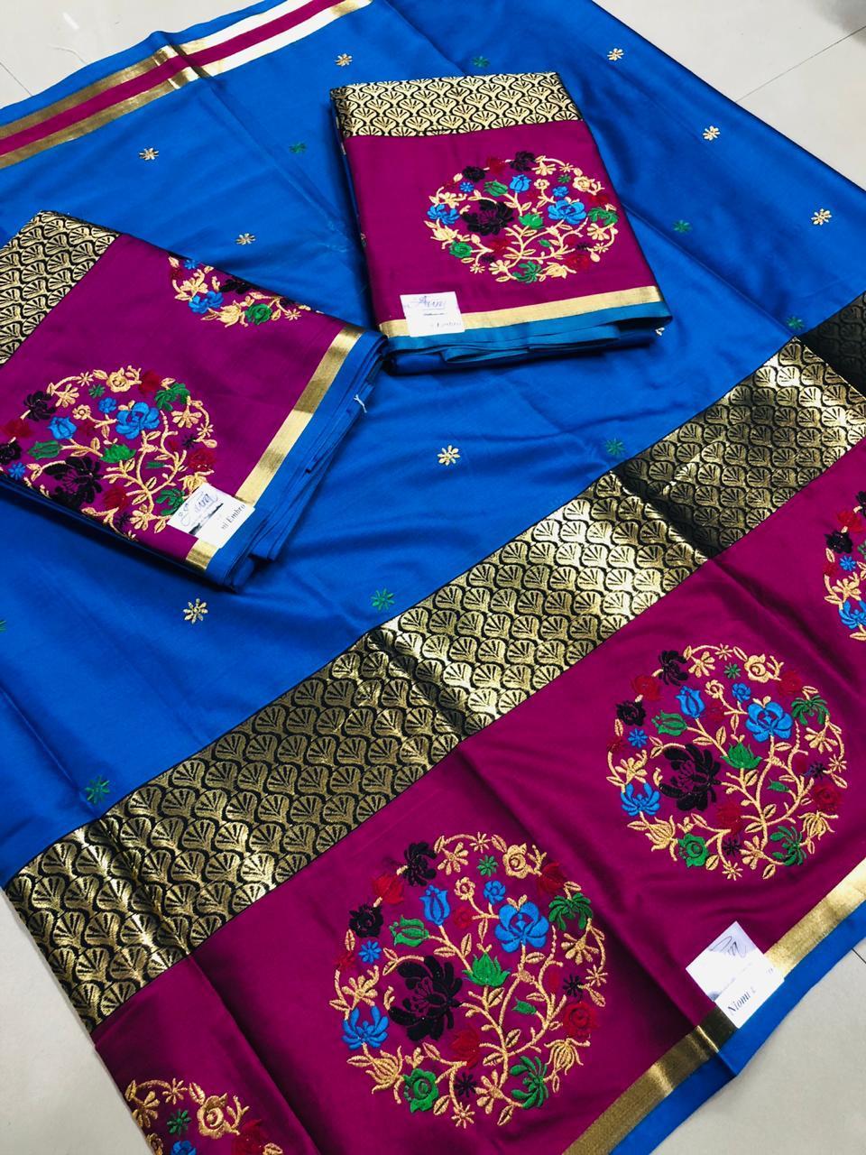 Multi Silk Work Saree