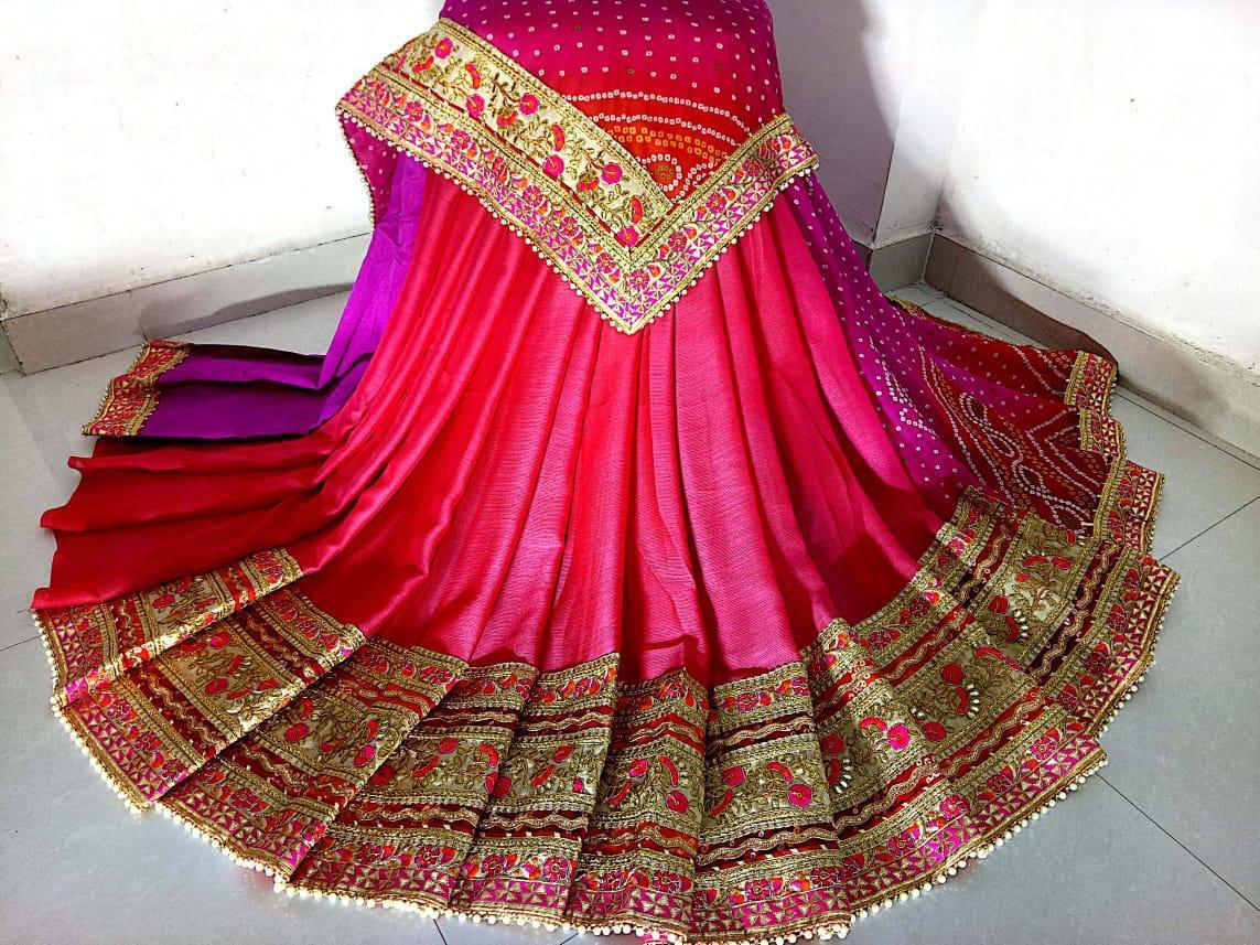 Multi Designer Bandhni Printed Saree