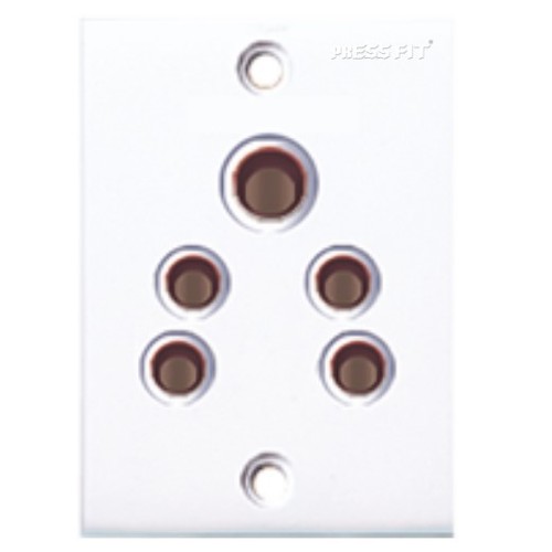 Pressfit Glory 6 Amp. 2-in-1 Socket - Plastic Build, White Color, 240V Voltage | Ideal for Electrical Appliances, Non-Modular Design