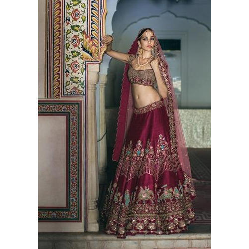 Ladies Embroidered Lehenga - Luxurious Fabric, Elegant Design , Perfect For Festive Occasions