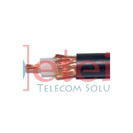 RG59 Cable - Copper Conductor, PVC Insulation, Black Rubber Jacket | 6 GHz Frequency, Medium Voltage, 1 KV Operating Voltage, 1.3 VSWR