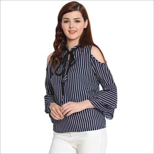 Ladies Printed Top - 100% Pure Crepe, Regular Fit With Long Bell Sleeves | Breathable, Soft, Stretchy, Quick Dry, Suitable For Bust Size 32-44 Inch