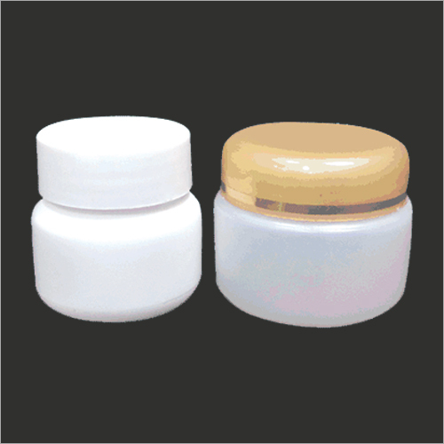 Kesar Jar - Polypropylene, 5cm x 5cm x 6cm, White and Golden | Lightweight, Durable, Round Shape with Glossy Surface Finish