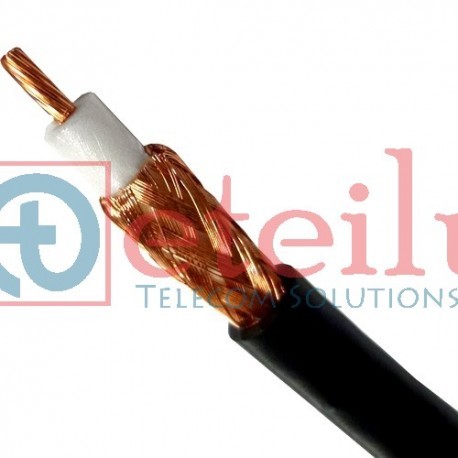 RG-176 Cable - 50 Ohm, 96.45 pF/m Capacitance, 1200V Max Voltage | Copper Solid Conductor, PVC Insulation, Black Rubber Jacket, Industrial Use