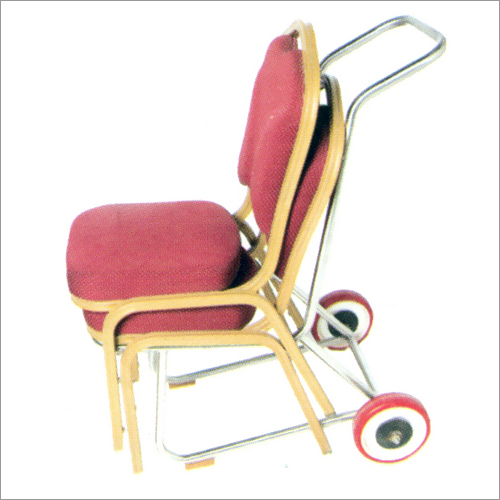 स्टेनलेस स्टील कलर बैंक्वेट एसएस चेयर ट्रॉली