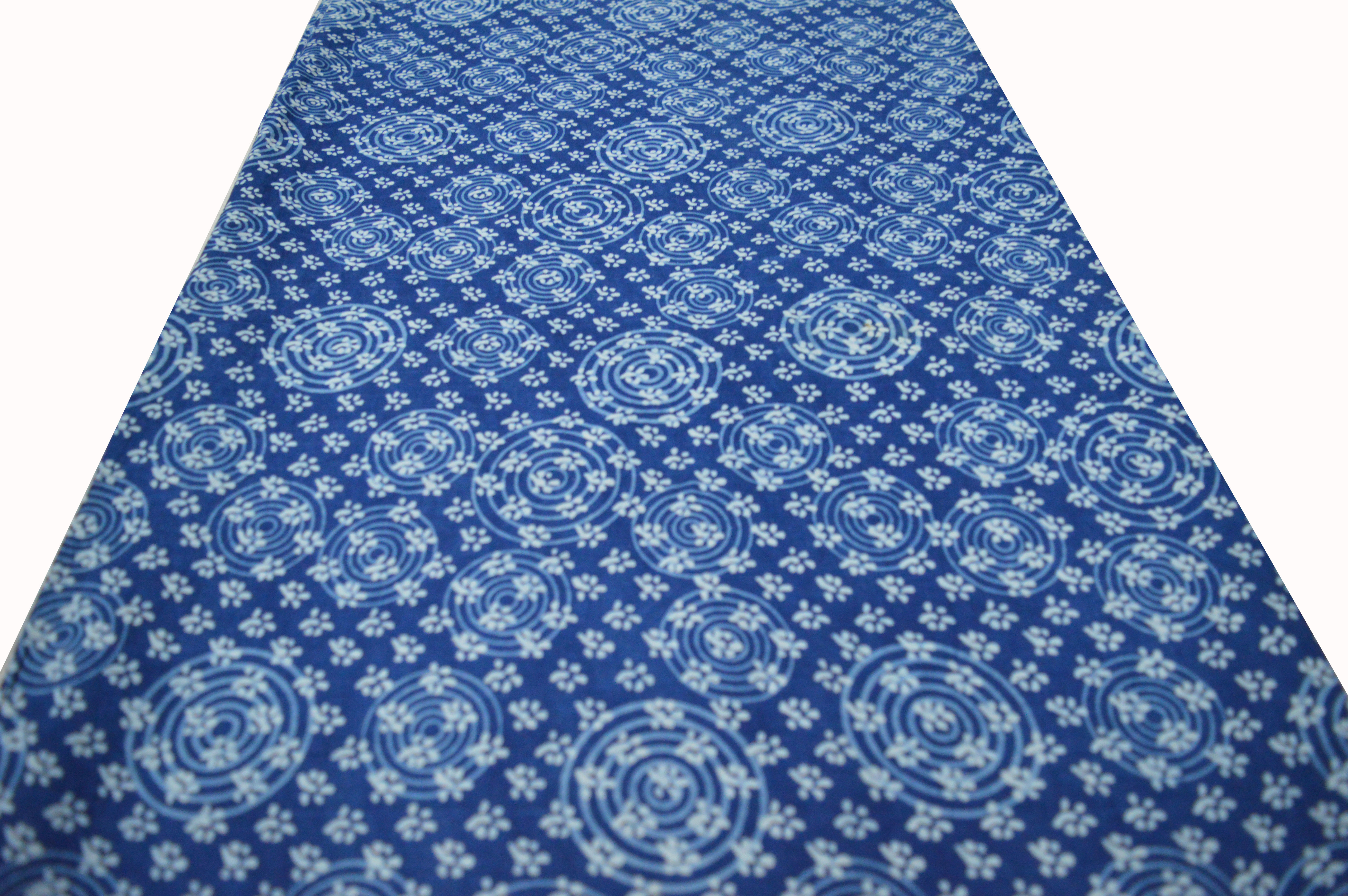 Dressmaking Indigo Print Blue Color Circle And Small Buti Design Printed Fabric