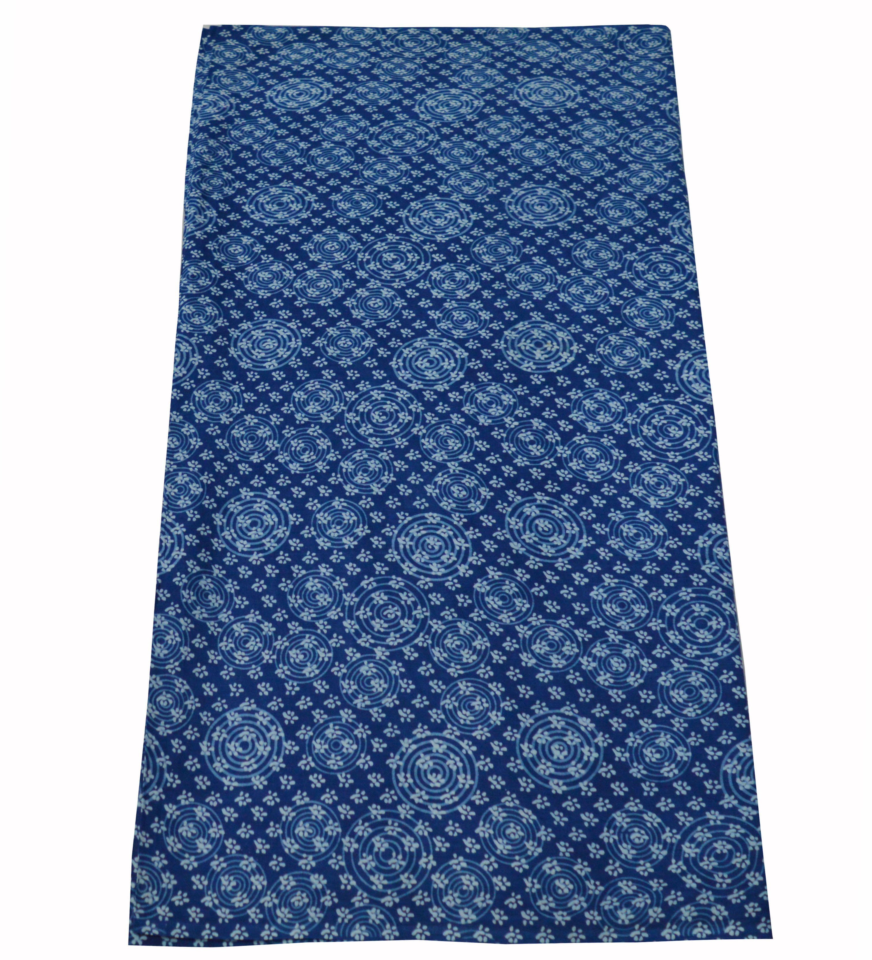 Dressmaking Indigo Print Blue Color Circle And Small Buti Design Printed Fabric